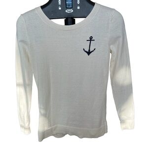 OLD NAVY Cotton Knit  Anchor Cream Pullover
Sweater Size XS